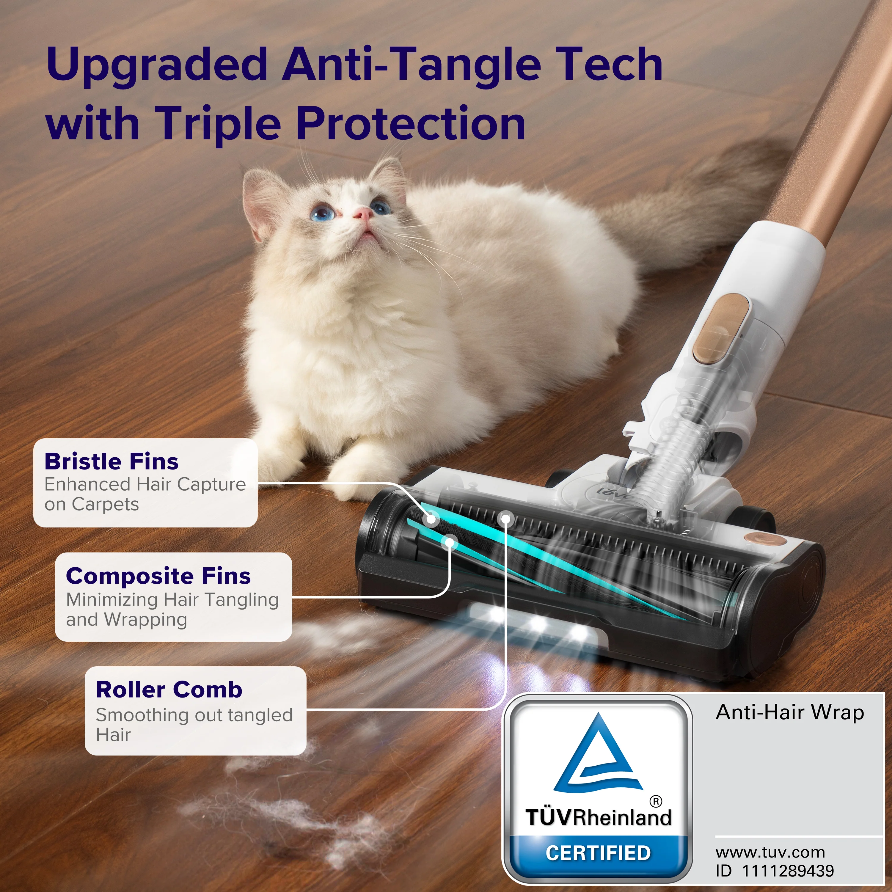 Levoit LVAC-200 Cordless Vacuum Cleaner - Gold - Image 3