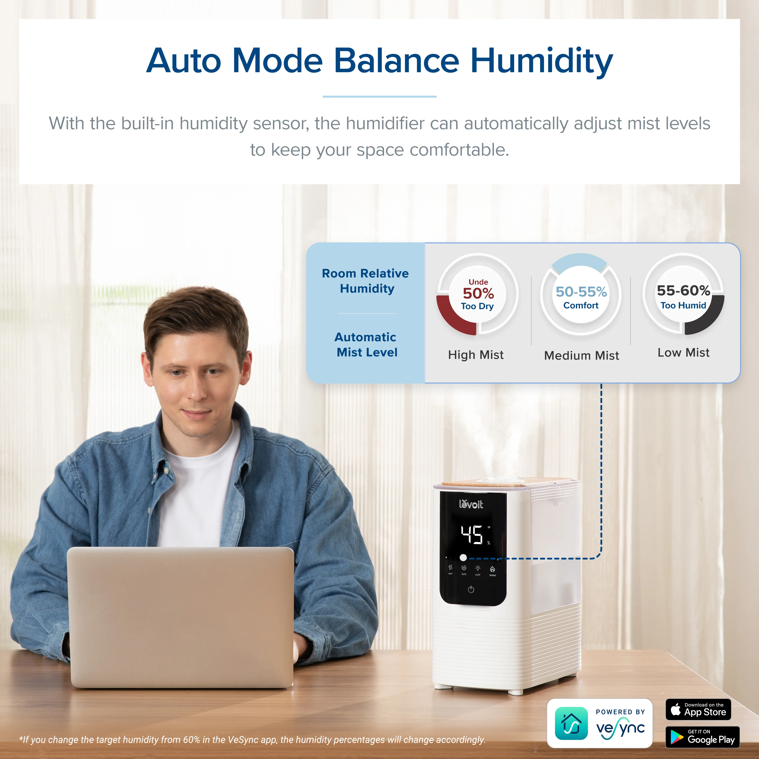 Levoit OasisMist Smart Humidifier - Cool and Warm Mist Humidifier - Image 5
